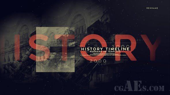 年轮历史事件包装AE模板-VIDEOHIVE HISTORY TIMELINE 21256473