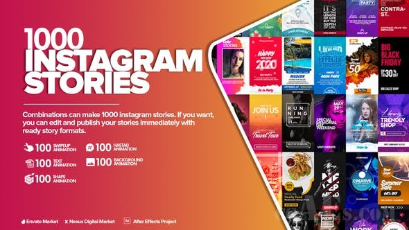 INS竖屏封面排版设计动画包-VIDEOHIVE – INSTAGRAM STORIES PACK – 25325186