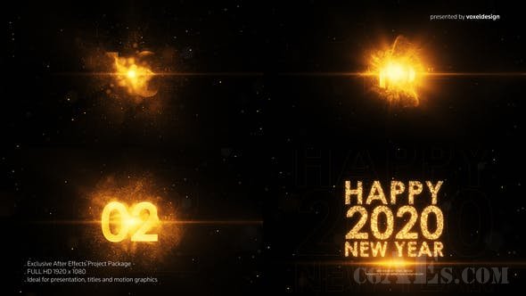 新年片头倒计时模板-VIDEOHIVE – HAPPY NEW YEAR COUNTDOWN – 25346984