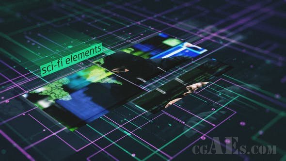 科幻元素幻灯片展示AE模板-VIDEOHIVE – SCI-FI ELEMENTS SLIDESHOW – 25362113