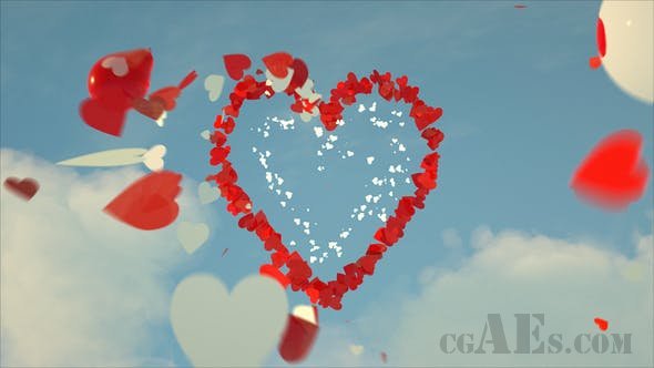 情人节视频贺卡模板-VIDEOHIVE VALENTINES DAY GREETING CARD 25392101