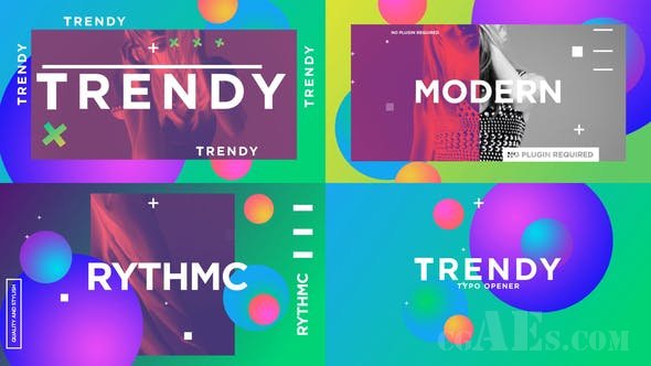 时尚视频展示AE模板-VIDEOHIVE TRENDY TYPO OPENER 24917748