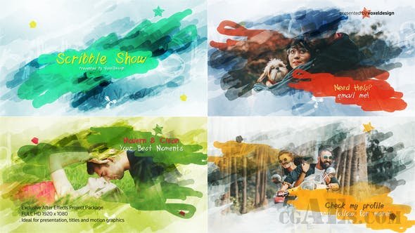 涂鸦视频标题展示AE模板-VIDEOHIVE – SCRIBBLE SHOW TITLE – 25394555