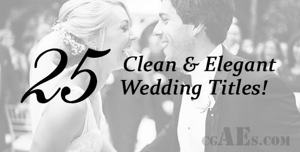 25个婚庆标题AE模板-VIDEOHIVE – 25 WEDDING TITLES – CLEAN AND ELEGANT – 18899589