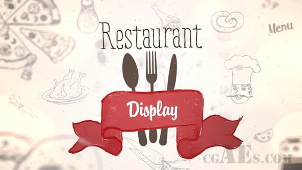 餐厅展示AE模板- VIDEOHIVE RESTAURANT DISPLAY 19609402