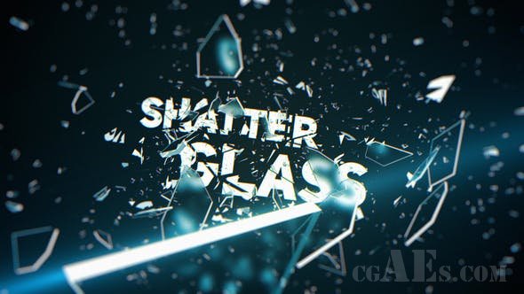 破碎玻璃揭示标题展示AE模板-VIDEOHIVE – SHATTER GLASS TRAILER – 22992851