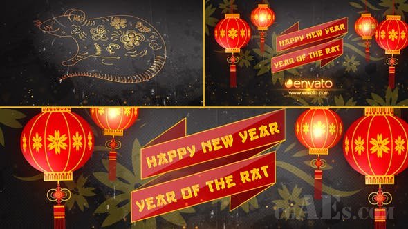 新年片头AE模板-VIDEOHIVE CHINESE NEW YEAR OPENER 2020 19277125