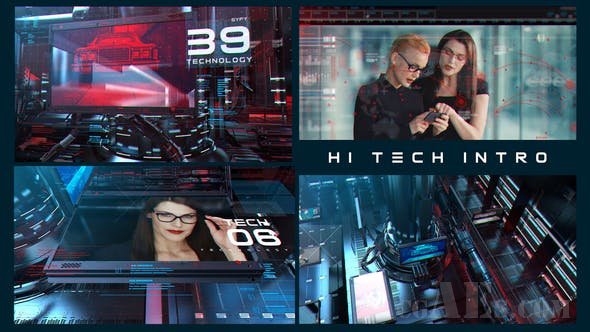 高科技视频展示AE模板-VIDEOHIVE HI TECH OPENER 23920816