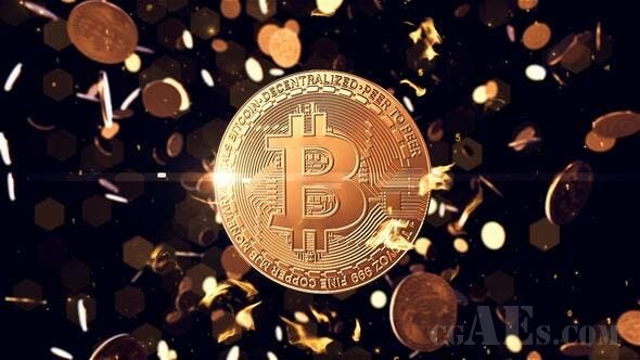 比特币LOGO演绎AE模板-VIDEOHIVE BITCOIN LOGO REVEAL 25055399