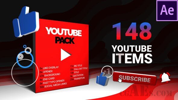YOUTUBE设计包-VIDEOHIVE – YOUTUBE PACK – 24768030