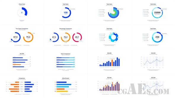 统计信息图标动画包-VIDEOHIVE – INFOGRAPHICS CHARTS PACK – 25507970