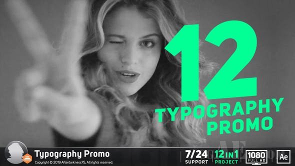 视频展示AE模板-VIDEOHIVE TYPOGRAPHY PROMO / STOMP 19359800