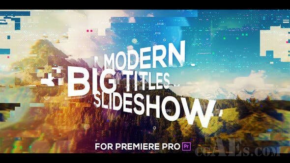 故障风格幻灯片展示PR模板-VIDEOHIVE – BIG TITLES GLITCH SLIDESHOW FOR PREMIERE PRO – 25547353