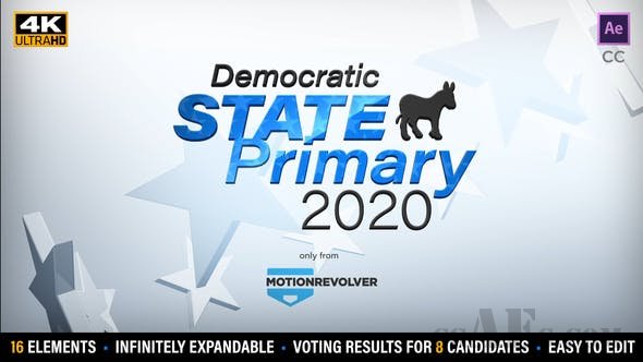 州初选或核心集选举结果套件-VIDEOHIVE – STATE PRIMARY OR CAUCUS ELECTION RESULTS KIT – 25584117