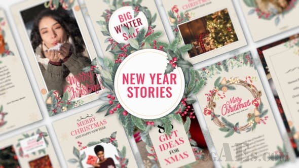 新年故事相册AE模板-VIDEOHIVE – NEW YEAR STORIES – 25283304