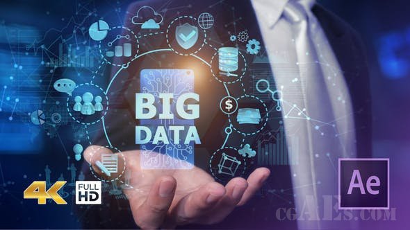 商人张开手大数据-VIDEOHIVE – BUSINESSMAN OPEN HAND BIG DATA – 24982264