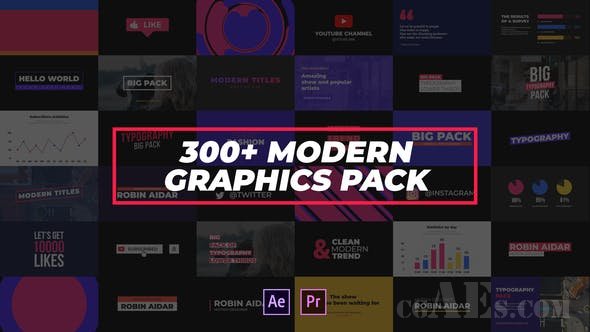 300个现代统计图表包-VIDEOHIVE – 300+ MODERN GRAPHICS PACK – 24262002