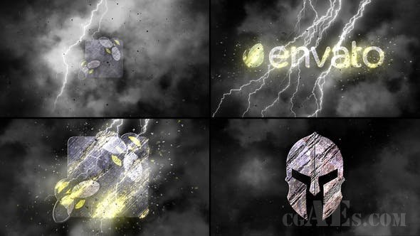 闪电风暴伤害LOGO展示-VIDEOHIVE – LIGHTNING STORM & DAMAGE LOGO – 24342209