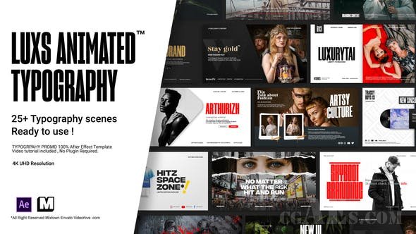 LUXS 动画版式包-VIDEOHIVE – LUXS L ANIMATED TYPOGRAPHY PACK – 25096569