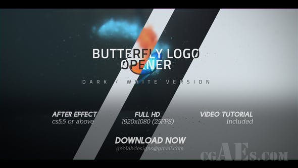 蝴蝶LOGO片头包装-VIDEOHIVE – BUTTERFLY LOGO OPENER L ELEGANT LOGO OPENER L FLIPPING WINGS LOGO OPENER – 25587488