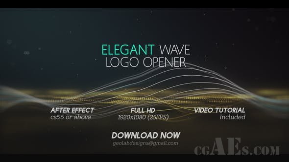 优雅波浪LOGO包装-VIDEOHIVE – ELEGANT WAVE LOGO OPENER L PARTICLES LINES LOGO OPENER – 25444371