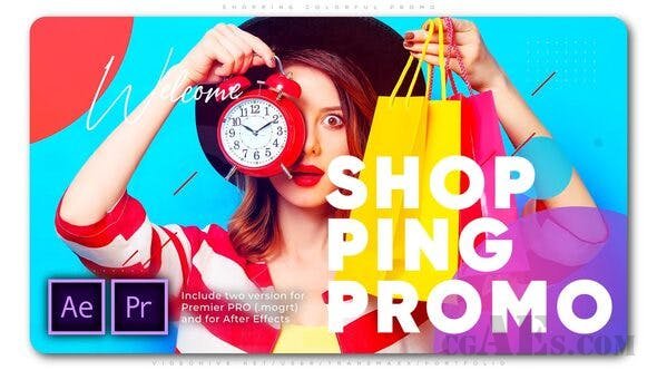 多彩购物短片包装-VIDEOHIVE – SHOPPING COLORFUL PROMO – 25719645