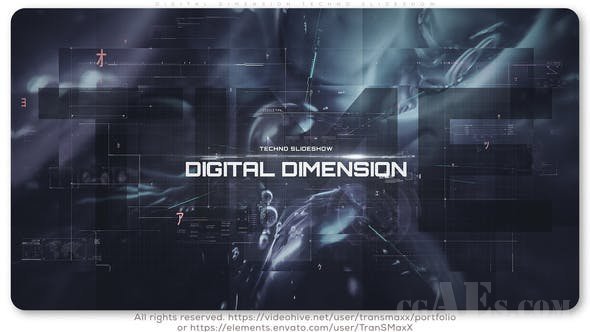 数字维度技术幻灯片-VIDEOHIVE – DIGITAL DIMENSION TECHNO SLIDESHOW – 25765666