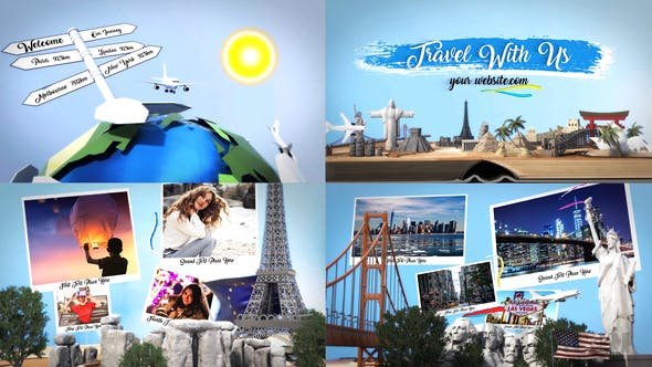 旅游视频展示AE模板-VIDEOHIVE – TRAVEL WITH US – 22656283