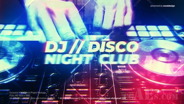 DJ迪斯科夜店短片包装-VIDEOHIVE – DJ DISCO NIGHT CLUB INTRO – 25795026