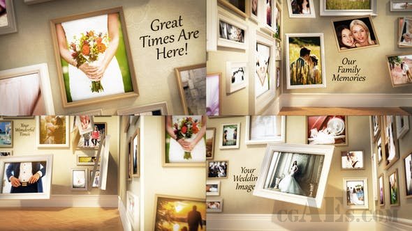 婚礼家庭墙画廊-VIDEOHIVE – WEDDING FAMILY WALL GALLERY – 21621214