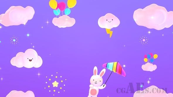 卡通兔子视频背景-VIDEOHIVE – PLAYFUL BUNNY 25557488