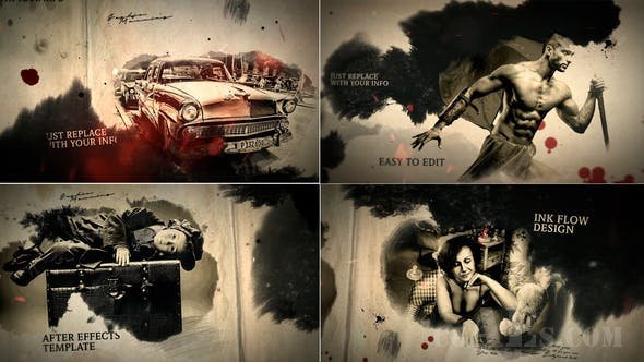 涂墨效果片头包装-VIDEOHIVE – GRUNGE INK FLOW – 21867323