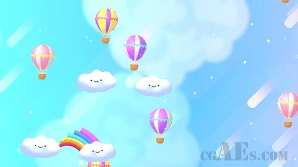 卡通彩虹天空-VIDEOHIVE – HEART SKY 25725080