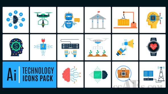 AI技术图标包-VIDEOHIVE – AI TECHNOLOGY ICONS PACK 25780984