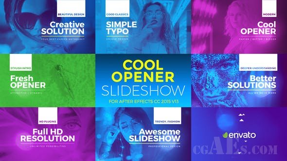 多彩视频包装AE模板-VIDEOHIVE – COOL OPENER – 22421403