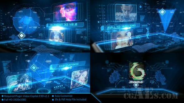 数码科技全息介绍-VIDEOHIVE – DIGITAL HOLOGRAPHIC INTRO 23954651