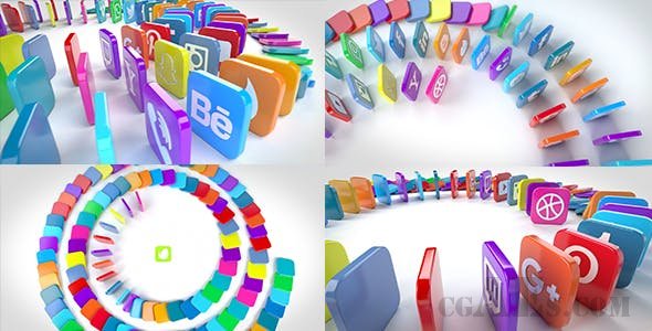 社交媒体多米诺骨牌-VIDEOHIVE – SOCIAL MEDIA DOMINOES 20194531