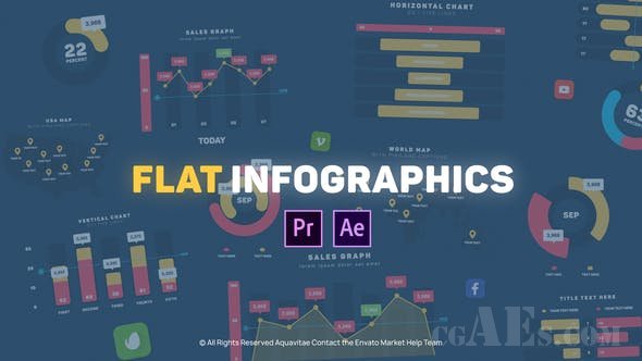 平面设计图表-VIDEOHIVE – FLAT DESIGN INFOGRAPHICS L MOGRT FOR PREMIERE PRO 25803249