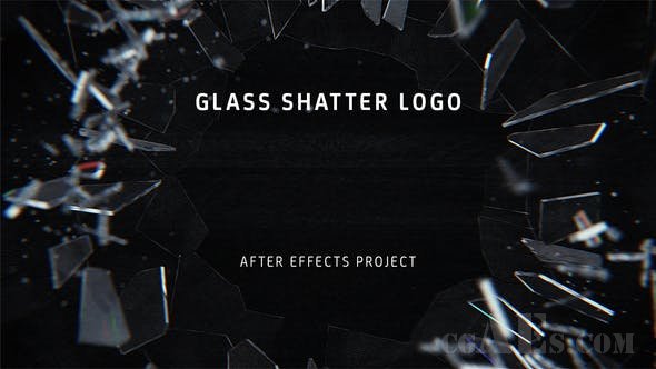 玻璃破碎LOGO展示-VIDEOHIVE – GLASS SHATTER LOGO 25311581