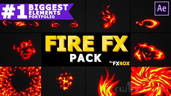 动态火元素 AE效果-VIDEOHIVE – DYNAMIC FIRE ELEMENTS | AFTER EFFECTS 26004189