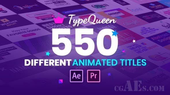 动画标题和动态文本-VIDEOHIVE – TYPEQUEEN – ANIMATED TITLE AND KINETIC TEXT 25728541