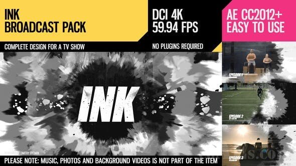 泼墨效果包-VIDEOHIVE – INK (BROADCAST PACK) 25009364