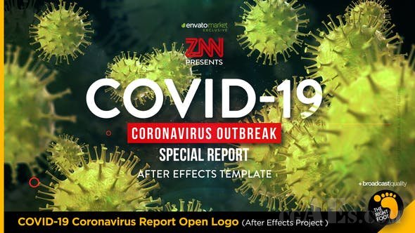 COVID-19冠状病毒报告LOGO展示-VIDEOHIVE – COVID-19 CORONAVIRUS REPORT OPEN LOGO – 26080512