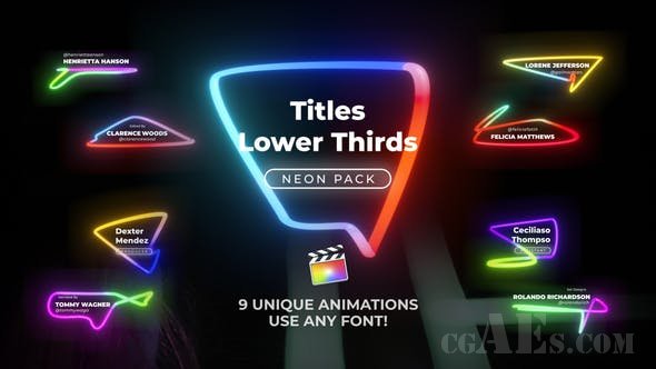 霓虹灯效果标题-VIDEOHIVE – NEON LIGHT TITLES 6 26193914