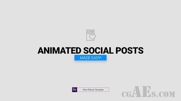 动态社交帖子-VIDEOHIVE – ANIMATED SOCIAL POSTS 26001764