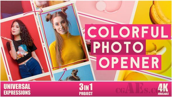 多彩相片展示-VIDEOHIVE – COLORFUL PHOTO OPENER – 25906271