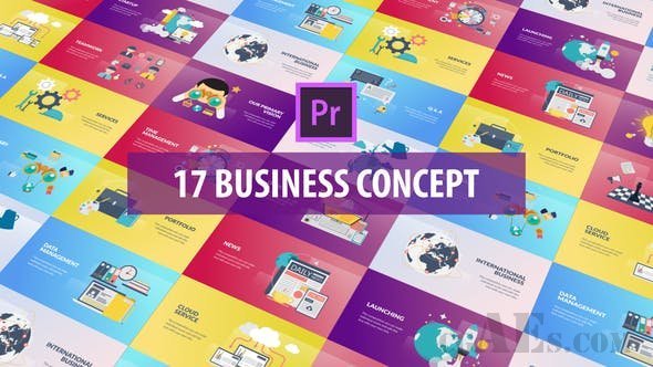 经营理念-平面动画-VIDEOHIVE – BUSINESS CONCEPT – FLAT ANIMATION (MOGRT) 26215849