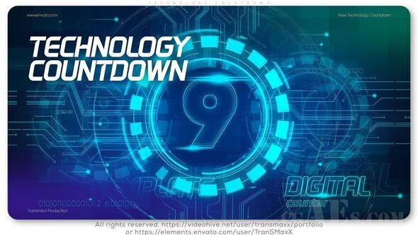 科技倒计时模板-VIDEOHIVE – TECHNOLOGY COUNTDOWN 26148048