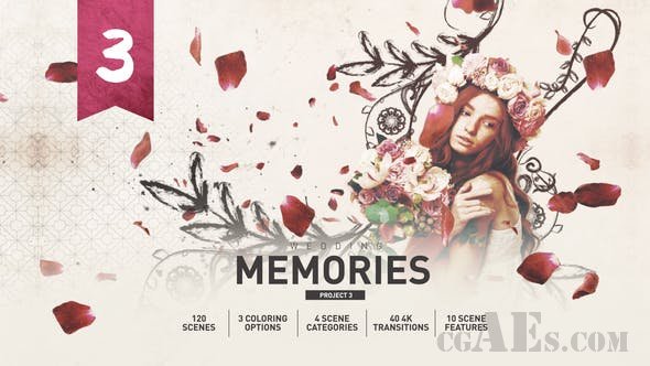 浪漫的婚礼回忆幻灯片-VIDEOHIVE – ROMANTIC WEDDING MEMORIES SLIDESHOW – 26020892