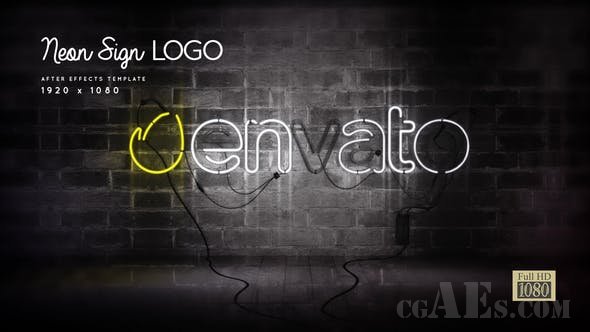 霓虹灯效果LOGO-VIDEOHIVE – NEON SIGN LOGO 24695190